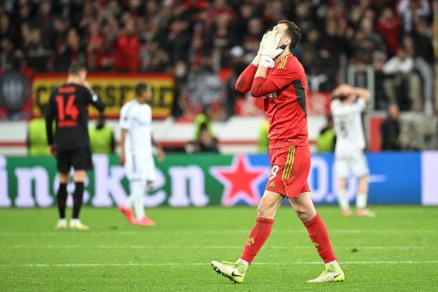 Leverkusen, Bayarena, 14 03 24, GER, Men, UEFA Europa League, Season 2023 2024, Round of 16, Bayer 04 Leverkusen Qarabag Agdam FK Picture Goalkeeper Andrey LUNEV Qarabag Only for editorial use UEFA regulations prohibit any use of photographs as image sequences and or quasi video Nordrhein Westfalen Germany
