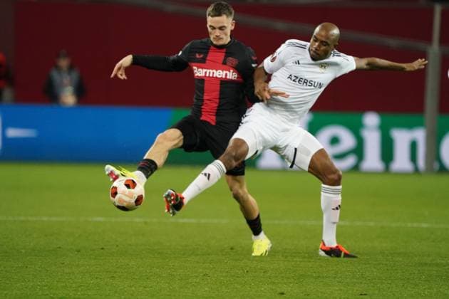 Football, UEFA Europa League 2023 2024, Bayer 04 Leverkusen Qarabag FK, 14 03 2024, Bayarena Leverkusen, florian wirtz, Bayer 04 Leverkusen, Julio Romao, Qarabag FK
