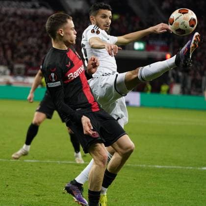 Football, UEFA Europa League 2023 2024, Bayer 04 Leverkusen Qarabag FK, 14 03 2024, Bayarena Leverkusen, Florian Wirtz, Bayer 04 Leverkusen Abdellah Zoubir, Qarabag FK