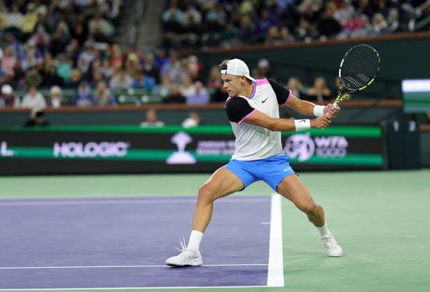 Holger Rune of Denmark in action BNP Paribas Open, Tennis, Day 9, Indian Wells Tennis Garden, California, USA - 14 Mar 2024  Copyright: xEllaxLing Shutterstockx 14386185fk