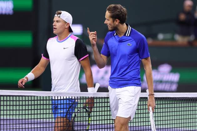 Daniil Medvedev defeated Holger Rune (Den) TENNIS : Indian Wells 2024 - 14 03 2024 AntoineCouvercelle Panoramic 
