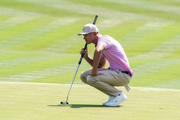 March 15, 2024, Ponte Vedra Beach, Florida, United States: MATTI SCHMID of Germany lines up a putt on the 18th green during the second round of the 2024 PLAYERS Championship at TPC Sawgrass. Ponte Vedra Beach United States - ZUMAw109 20240315_fap_w109_005 Copyright: xDebbyxWongx