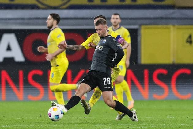 Sebastian Klaas SC Paderborn,26 2 Soccer Bundesliga Season 2023 2024 SC Paderborn vs Eintracht Braunschweig at the Home Deluxe Arena in Paderborn Action,Soccer,Man,Men,Germany,15 03 2024