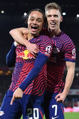 Soccer 1 Bundesliga 26 Matchday 1 FC Köln RB Leipzig on 15 03 2024 at RheinEnergieStadion in Cologne Goal celebration to 0 1 by Xavi Simons Leipzig DFL regulations prohibit any use of photographs as image sequences and or quasi video xRx