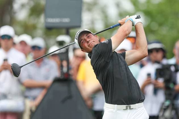 March 15, 2024: Viktor Hovland hits his tee shot on the 4th hole during the second round of THE PLAYERS Championship at TPC Sawgrass in Ponte Vedra, FL. CSM Ponte Vedra United States of America - ZUMAc04_ 20240315_zma_c04_073 Copyright: xGrayxSiegelx
