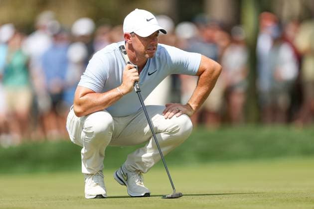 PGA, Golf Herren Golf 2024: THE PLAYERS Championship MAR 15 March 15, 2024: Rory McIlroy sizes up his putt on the 5th green during the second round of THE PLAYERS Championship at TPC Sawgrass in Ponte Vedra, FL. Gray Siegel CSM (Credit Image: Â Gray Siegel Cal Media) Ponte Vedra Florida United States of America EDITORIAL USE ONLY Copyright: xx ZUMA-20240315_zma_c04_100.jpg GrayxSiegelx csmphotothree242527