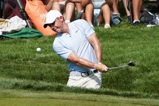 March 15, 2024, Ponte Vedra Beach, Florida, United States: RORY MCILROY (NIR) hits out of a greenside bunker on the 9th green during the second round of the 2024 PLAYERS Championship at TPC Sawgrass. Ponte Vedra Beach United States - ZUMAw109 20240315_fap_w109_056 Copyright: xDebbyxWongx