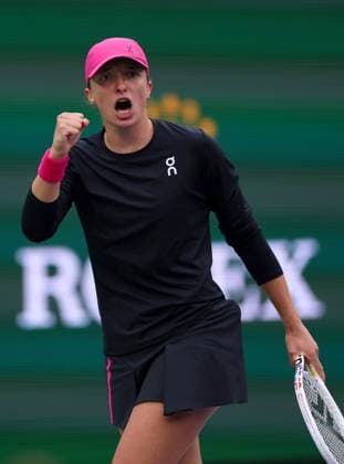 Iga Swiatek of Poland celebrates BNP Paribas Open, Tennis, Day 10, Indian Wells Tennis Garden, California, USA - 15 Mar 2024  Copyright: xEllaxLing Shutterstockx 14386186o