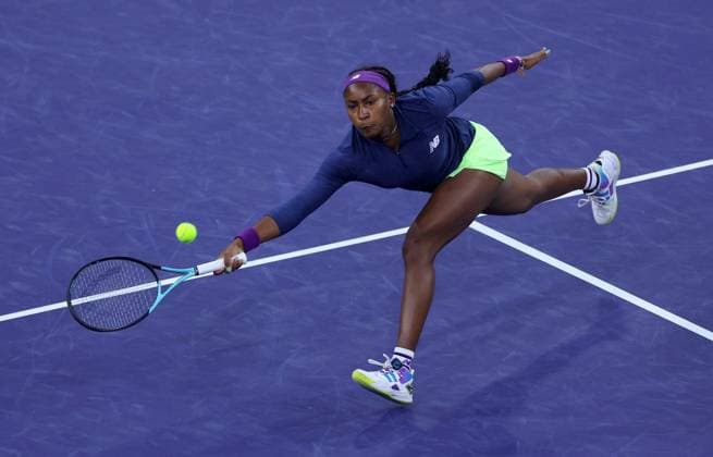 Coco Gauff of USA in action BNP Paribas Open, Tennis, Day 10, Indian Wells Tennis Garden, California, USA - 15 Mar 2024  Copyright: xEllaxLing Shutterstockx 14386186bo