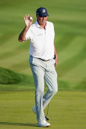 March 15, 2024, Ponte Vedra Beach, Florida, United States: MATT KUCHAR (USA) waves to the gallery on the 18th green after putting during the second round of the 2024 PLAYERS Championship at TPC Sawgrass. Ponte Vedra Beach United States - ZUMAw109 20240315_fap_w109_072 Copyright: xDebbyxWongx