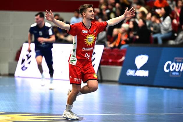 08 03 2024 pmk NH105978 Handball Men 2 Bundesliga Season 2023 2024 Merkur Arena Luebbecke TuS N Luebbecke 1 VfL Potsdam Tim Roman WIEHLING 96 Luebbecke