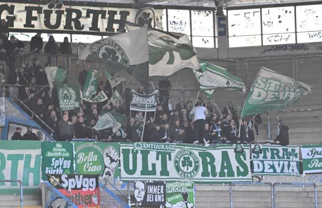 16 03 2024 Soccer Season 2023 2024 2 Soccer Bundesliga 26 Matchday FC Hansa Rostock FCH SpVgg Greuther Fürth Kleeblatt Sportfoto Zink xwoxzix DFL regulations prohibit any use of photographs as image sequences and or quasi video only for editorial use Kleeblattfans Fans Fanblock