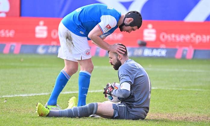 16 03 2024 Soccer Season 2023 2024 2 Soccer Bundesliga 26 Matchday FC Hansa Rostock FCH SpVgg Greuther Fürth Kleeblatt Sportfoto Zink xwoxzix DFL regulations prohibit any use of photographs as image sequences and or quasi video only for editorial use Damian Roßbach Rossbach 4, FC Hansa Rostock FCH Markus Kolke 1, FC Hansa Rostock FCH