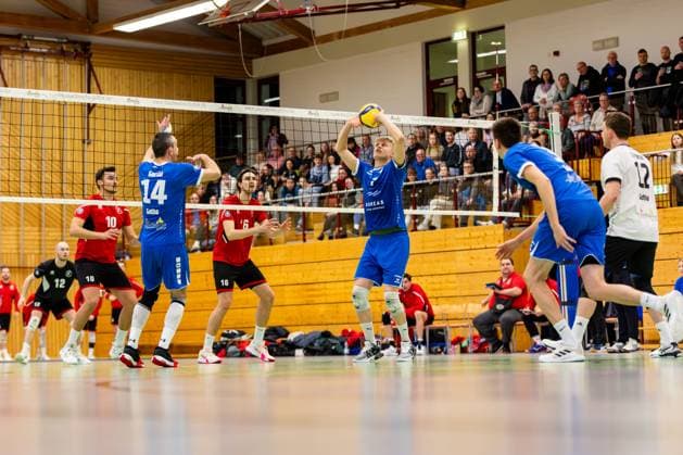 16 03 2024, GER, 2 BL Maenner Sued, Volleyball,Saison 2023 2024, Blue Volleys Gotha TUS Kriftel Volleyball Krochmann, Hannes Blue Volleys Gotha 99867 Gotha Gotha Ernestiner Sporthalle Sp Thüringen Germany
