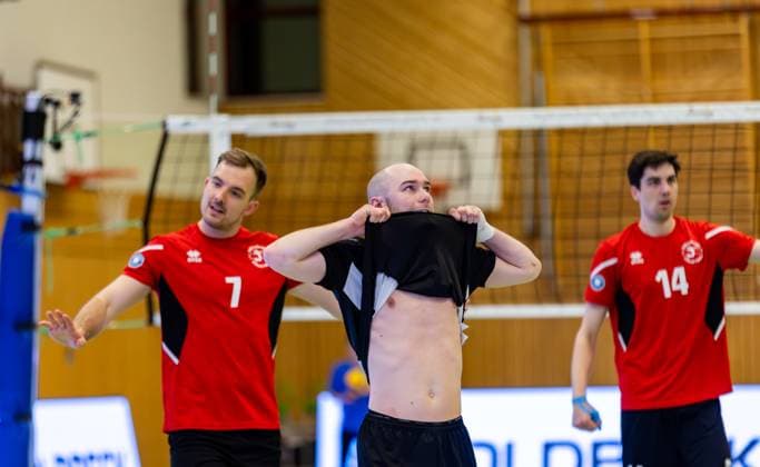 16 03 2024, GER, 2 BL Maenner Sued, Volleyball,Saison 2023 2024, Blue Volleys Gotha TUS Kriftel Volleyball Florian Ruhm TUS Kriftel Volleyball 99867 Gotha Gotha Ernestiner Sporthalle Sp Thüringen Germany