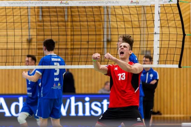 16 03 2024, GER, 2 BL Maenner Sued, Volleyball,Saison 2023 2024, Blue Volleys Gotha TUS Kriftel Volleyball Pascal Eichler TUS Kriftel Volleyball 99867 Gotha Gotha Ernestiner Sporthalle Sp Thüringen Germany