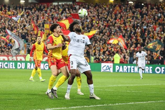 Terem MOFFI (OGC Nice) lors du match RC Lens - OGC Nice, Ligue 1, stade Bollaert-Delelis, le 16 mars 2024 FOOTBALL : RC LENS vs NICE - LIGUE 1 - 16 03 2024 LaurentSanson Panoramic 