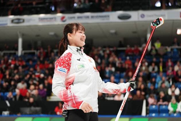 March 16, 2024, Sydney, Ns, Canada: Japan s skip Miyu Ueno reacts to a shot during World WomenöÄÃ s Curling Championship action against New Zealand in Sydney, N.S. on Saturday, March 16, 2024. Miyu Ueno  - ZUMAc35_ 20240316_zaf_c35_052 Copyright: xDarrenxCalabresex