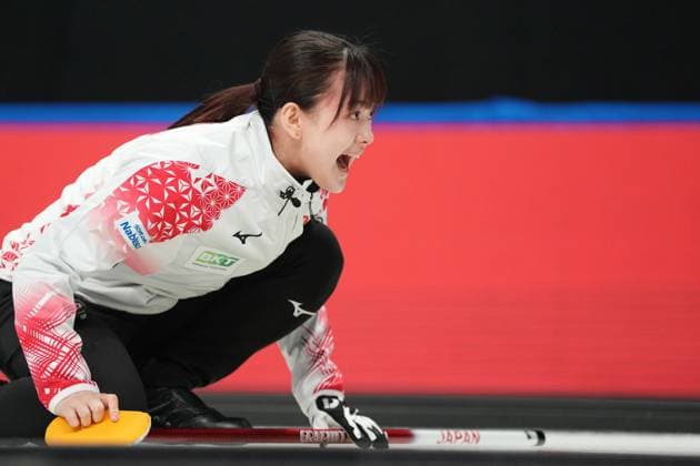 March 16, 2024, Sydney, Ns, Canada: Japan s skip Miyu Ueno yells during World WomenöÄÃ s Curling Championship action against New Zealand in Sydney, N.S. on Saturday, March 16, 2024. Miyu Ueno  - ZUMAc35_ 20240316_zaf_c35_053 Copyright: xDarrenxCalabresex