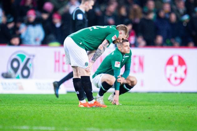16 03 2024 Soccer, 2023 2024, 1 Bundesliga, Matchday 26, Hannover 96 1 FC Kaiserslautern L R Andreas Voglsammer Hannover , Nicolo Tresoldi Hannover DFL REGULATIONS PROHIBIT ANY USE OF PHOTOGRAPHS AS IMAGE SEQUENCES AND OR QUASI VIDEO