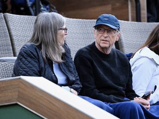 INDIAN WELLS, CA - MARCH 16: Businessman Bill Gates in the stands during an ATP, Tennis Herren semifinals tennis match between Carlos Alcaraz and Jannik Sinner played on March 16, 2024 during the BNP Paribas Open tennis tournament played at the Indian Wells Tennis Garden in Indian Wells, CA. (Photo by John Cordes Icon Sportswire) TENNIS: MAR 16 BNP Paribas Open EDITORIAL USE ONLY Icon506240316047