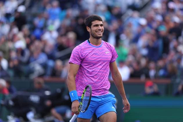 Carlos Alcaraz (Spa) defeated Jannik Sinner TENNIS : Indian Wells 2024 - 16 03 2024 AntoineCouvercelle Panoramic 
