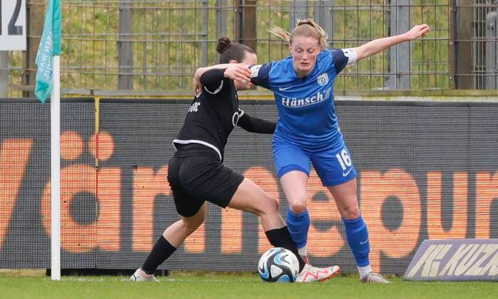 17 03 2024, Hänsch Arena, Meppen, GER, Football, Soccer, 2 Bundesliga, Women SV Meppen vs FC Ingolstadt, Sarah Schulte SV Meppen 16 DFL REGULATIONS PROHIBIT ANY USE OF PHOTOGRAPHS AS IMAGE SEQUENCES AND OR QUASI VIDEO Meppen Lower Saxony Germany Hänsch Arena