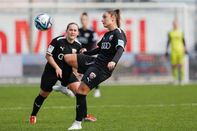 17 03 2024, Hänsch Arena, Meppen, GER, Football, Soccer, 2 Bundesliga, Women SV Meppen vs FC Ingolstadt, DFL REGULATES PROHIBIT ANY USE OF PHOTOGRAPHS AS IMAGE SEQUENCES AND OR QUASI VIDEO Meppen Lower Saxony Germany Hänsch Arena