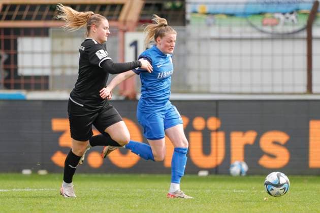 17 03 2024, Hänsch Arena, Meppen, GER, Football, Soccer, 2 Bundesliga, Women SV Meppen vs FC Ingolstadt, Sarah Schulte SV Meppen 16 DFL REGULATIONS PROHIBIT ANY USE OF PHOTOGRAPHS AS IMAGE SEQUENCES AND OR QUASI VIDEO Meppen Lower Saxony Germany Hänsch Arena
