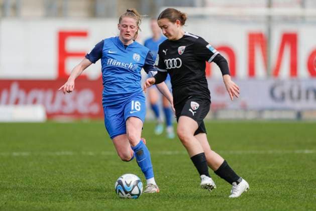 17 03 2024, Hänsch Arena, Meppen, GER, Football, Soccer, 2 Bundesliga, Women SV Meppen vs FC Ingolstadt, Sarah Schulte SV Meppen 16 DFL REGULATIONS PROHIBIT ANY USE OF PHOTOGRAPHS AS IMAGE SEQUENCES AND OR QUASI VIDEO Meppen Lower Saxony Germany Hänsch Arena