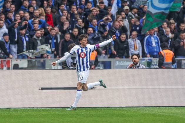 17 03 2024, Football, 2 Bundesliga, Matchday 26, Season 2023 2024, Hertha BSC FC Schalke 04, Fabian Reese Hertha BSC cheers Berlin Olympiastadion Berlin Germany xRHR PHOTO TRx Copyright: RHR-FOTOx RHR-FOTO TR
