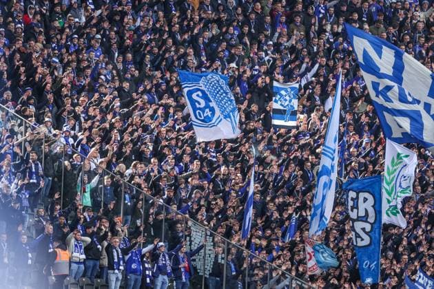 17 03 2024, Football, 2 Bundesliga, Matchday 26, Season 2023 2024, Hertha BSC FC Schalke 04, Fans of FC Schalke 04 Berlin Olympiastadion Berlin Germany xRHR PHOTO TRx Copyright: RHR-FOTOx RHR-FOTO TR