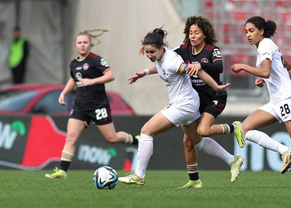 17 03 2024 Soccer Season 2023 2024 1 Women Soccer Bundesliga 16 Matchday 1 FC Nürnberg FCN Club SC Freiburg Sportfoto Zink DaMa xdaxmax Hasret Kayikci 11 , SC Freiburg Amira Arfaoui 74, 1 FC Nürnberg FCN
