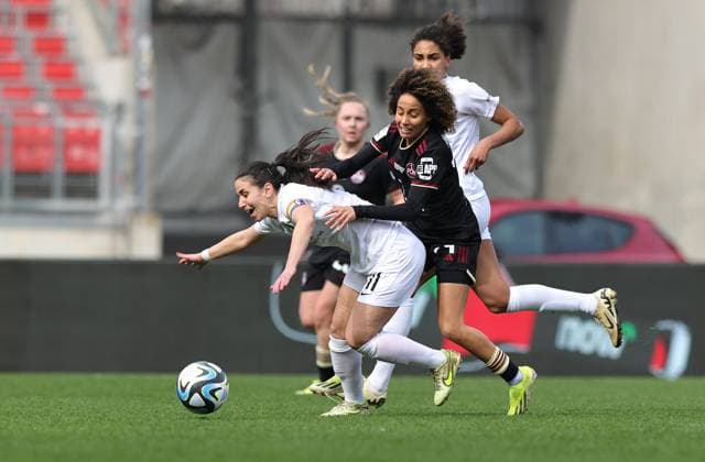 17 03 2024 Soccer Season 2023 2024 1 Women Soccer Bundesliga 16 Matchday 1 FC Nürnberg FCN Club SC Freiburg Sportfoto Zink DaMa xdaxmax Hasret Kayikci 11 , SC Freiburg Amira Arfaoui 74, 1 FC Nürnberg FCN