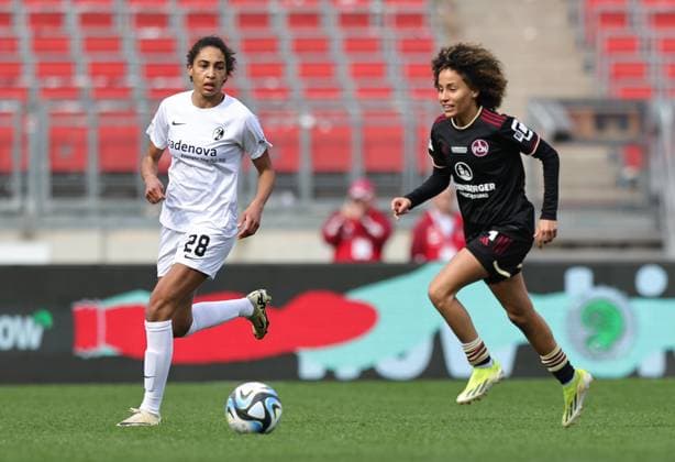 17 03 2024 Soccer Season 2023 2024 1 Women Soccer Bundesliga 16 Matchday 1 FC Nürnberg FCN Club SC Freiburg Sportfoto Zink DaMa xdaxmax Cora Zicai 28 , SC Freiburg Amira Arfaoui 74, 1 FC Nürnberg FCN
