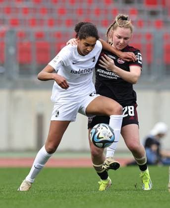 17 03 2024 Soccer Season 2023 2024 1 Women Soccer Bundesliga 16 Matchday 1 FC Nuremberg FCN Club SC Freiburg Sportfoto Zink DaMa xdaxmax Cora Zicai 28 , SC Freiburg Madeleine Steck 28, 1 FC Nuremberg FCN