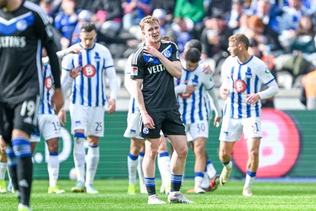 2 Bundesliga Hertha BSC Berlin FC Schalke 04 on 17 03 2024 at the Olympiastadion in Berlin Derry Murkin FC Schalke 04 dissatisfied, disappointed, disappointed, dejected MT
