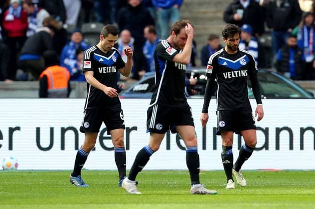 17 03 2024, xtgx, Soccer 2 Bundesliga, Hertha BSC Berlin FC Schalke 04 emspor, v l Schalkes disappointment after the goal for 3 2 by Marten Winkler Hertha BSC Berlin DFL DFB REGULATIONS PROHIBIT ANY USE OF PHOTOGRAPHS as IMAGE SEQUENCES and or QUASI VIDEO Berlin