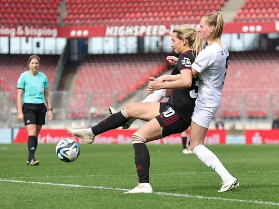 17 03 2024 Soccer Season 2023 2024 1 Women Soccer Bundesliga 16 Matchday 1 FC Nürnberg FCN Club SC Freiburg Sportfoto Zink DaMa xdaxmax Medina Desic 30, 1 FC Nürnberg FCN Janina Minge 9 , SC Freiburg