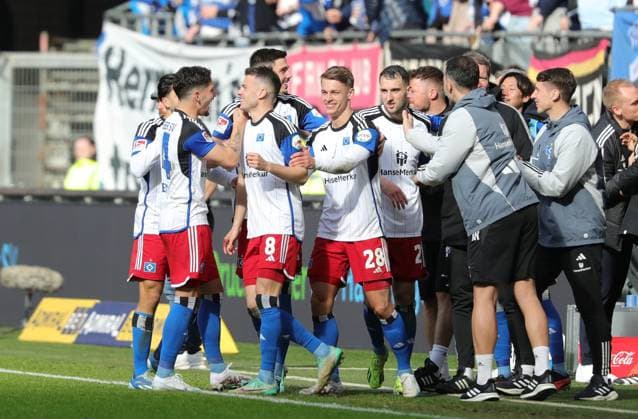 GER, 2 Liga, Hamburger SV vs SV Wehen Wiesbaden 17 03 2024, Volksparkstadion, Hamburg, GER, 2 Liga, Hamburger SV vs SV Wehen Wiesbaden in the picture picture shows Goal celebration Goal scorer Laszlo Benes Hamburger SV 08 celebrates the goal to 2 0 nordphotoxGmbHx xTauchnitz nph00059