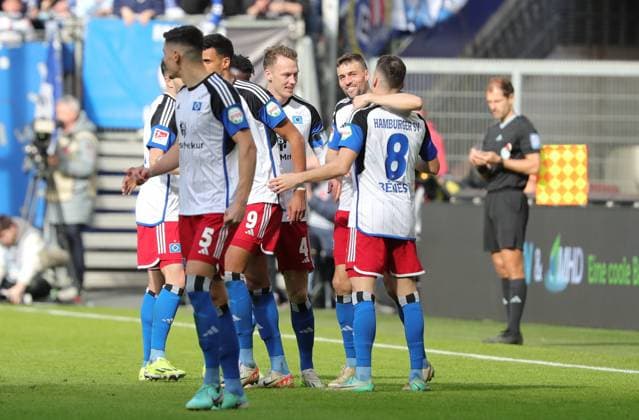 GER, 2 Liga, Hamburger SV vs SV Wehen Wiesbaden 17 03 2024, Volksparkstadion, Hamburg, GER, 2 Liga, Hamburger SV vs SV Wehen Wiesbaden in the picture picture shows Goal celebration Goal scorer Laszlo Benes Hamburger SV 08 celebrates the goal to 2 0 nordphotoxGmbHx xTauchnitz nph00059