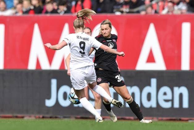 17 03 2024 Soccer Season 2023 2024 1 Women Soccer Bundesliga 16 Matchday 1 FC Nürnberg FCN Club SC Freiburg Sportfoto Zink DaMa xdaxmax Janina Minge 9 , SC Freiburg Medina Desic 30, 1 FC Nürnberg FCN