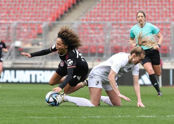 17 03 2024 Soccer Season 2023 2024 1 Women Soccer Bundesliga 16 Matchday 1 FC Nürnberg FCN Club SC Freiburg Sportfoto Zink DaMa xdaxmax Amira Arfaoui 74, 1 FC Nürnberg FCN Janina Minge 9 , SC Freiburg