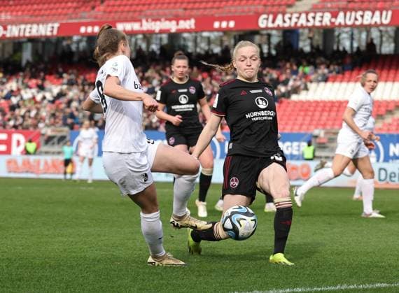 17 03 2024 Soccer Season 2023 2024 1 Women Soccer Bundesliga 16 Matchday 1 FC Nuremberg FCN Club SC Freiburg Sportfoto Zink DaMa xdaxmax Lisa Kolb 18 , SC Freiburg Franziska Mai 18, 1 FC Nuremberg FCN