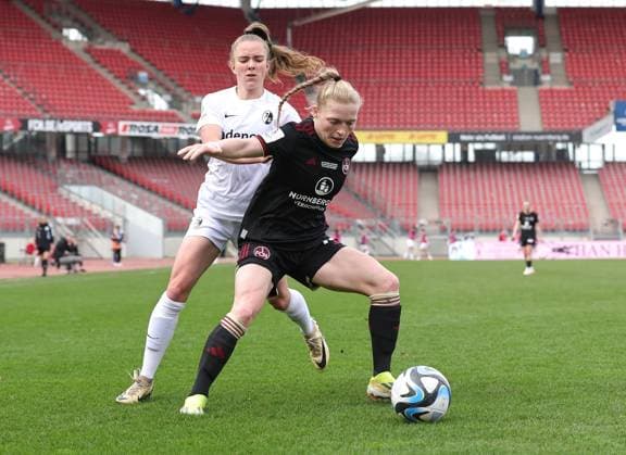 17 03 2024 Soccer Season 2023 2024 1 Women Soccer Bundesliga 16 Matchday 1 FC Nuremberg FCN Club SC Freiburg Sportfoto Zink DaMa xdaxmax Lisa Kolb 18 , SC Freiburg Franziska Mai 18, 1 FC Nuremberg FCN