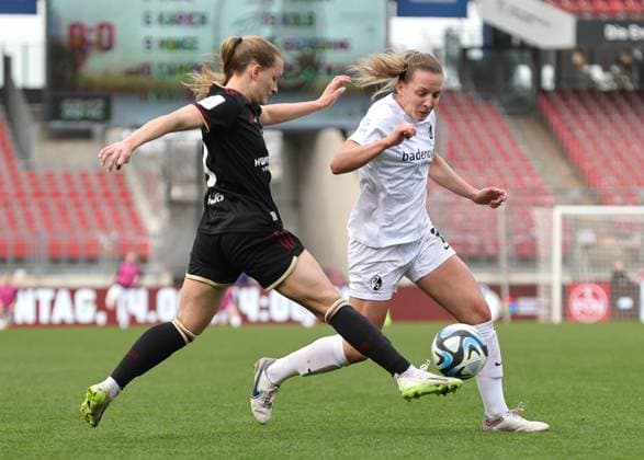 17 03 2024 Soccer Season 2023 2024 1 Women Soccer Bundesliga 16 Matchday 1 FC Nürnberg FCN Club SC Freiburg Sportfoto Zink DaMa xdaxmax Luisa Guttenberger 4, 1 FC Nürnberg FCN Lisa Karl 2 , SC Freiburg