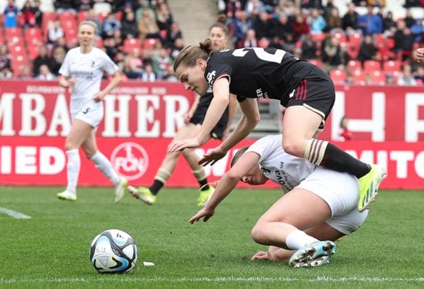 17 03 2024 Soccer Season 2023 2024 1 Women Soccer Bundesliga 16 Matchday 1 FC Nürnberg FCN Club SC Freiburg Sportfoto Zink DaMa xdaxmax Kristin Krammer 25, 1 FC Nürnberg FCN Selina Vobian 8 , SC Freiburg