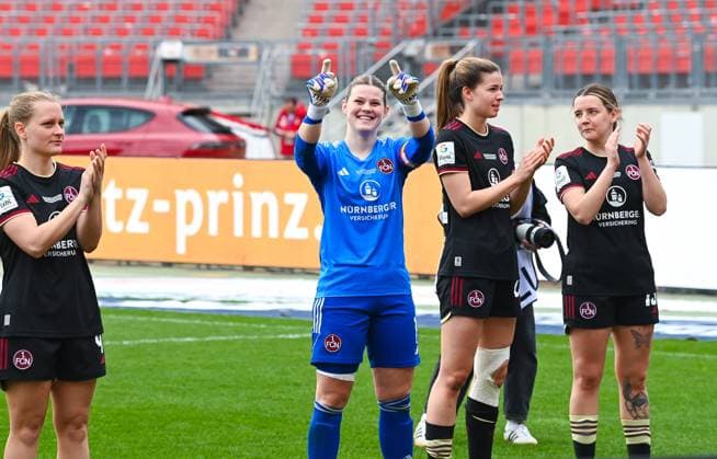 Germany, Nuremberg, 17 03 2024, Max Morlock Stadion, 1 FC Nuremberg vs SC Freiburg Frauen Bundesliga, Lea Paulick 1 FC Nuremberg laughs and gestures Nuremberg Max Morlock Stadion Bavaria Germany eu-images-738