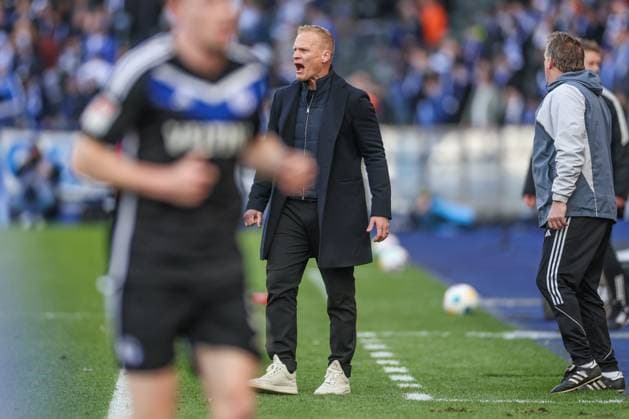 17 03 2024, Football, 2 Bundesliga, Matchday 26, Season 2023 2024, Hertha BSC FC Schalke 04, Head coach Karel Geraerts FC Schalke 04 Berlin Olympiastadion Berlin Germany xRHR PHOTO TRx Copyright: RHR-FOTOx RHR-FOTO TR
