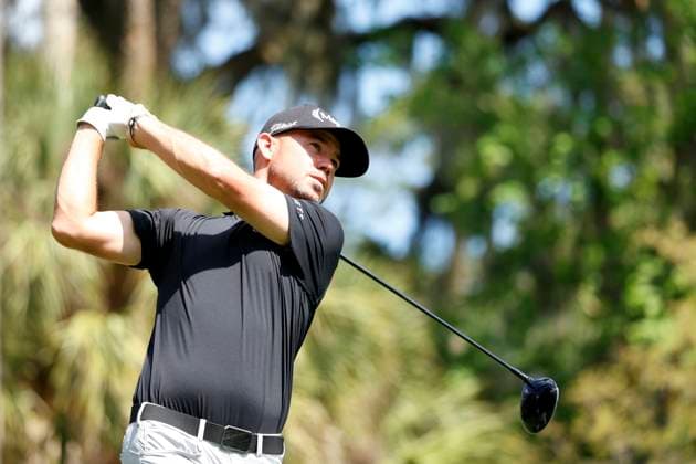 PONTE VEDRA BEACH, FL - MARCH 17: PGA, Golf Herren golfer Brian Harman plays his tee shot on the 2nd hole during the final round of The Players Championship on March 17, 2024, at TPC Sawgrass in Ponte Vedra Beach, Florida. (Photo by Brian Spurlock Icon Sportswire) GOLF: MAR 17 PGA THE PLAYERS Championship EDITORIAL USE ONLY Icon24031734